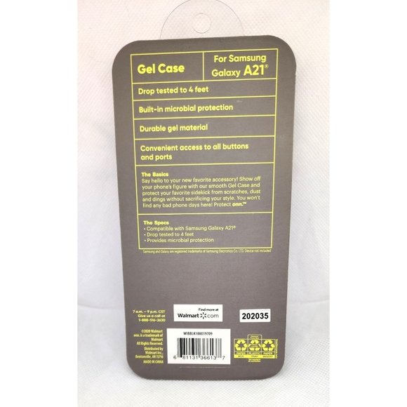 Samsung Galaxy A21 Durable Microbial Protection Protect One Gel Cell Phone Case - Picture 2 of 10